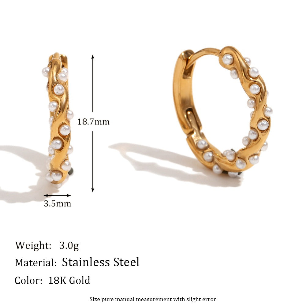 Niche Design Personality Earrings Stainless Steel 18K Gold Plated Geometric Petal Earrings For Women