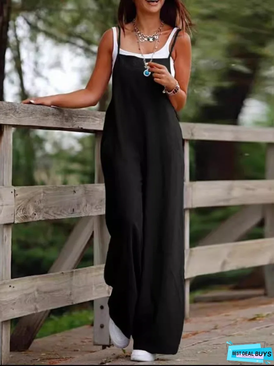 Cotton and Linen Casual Jumpsuits