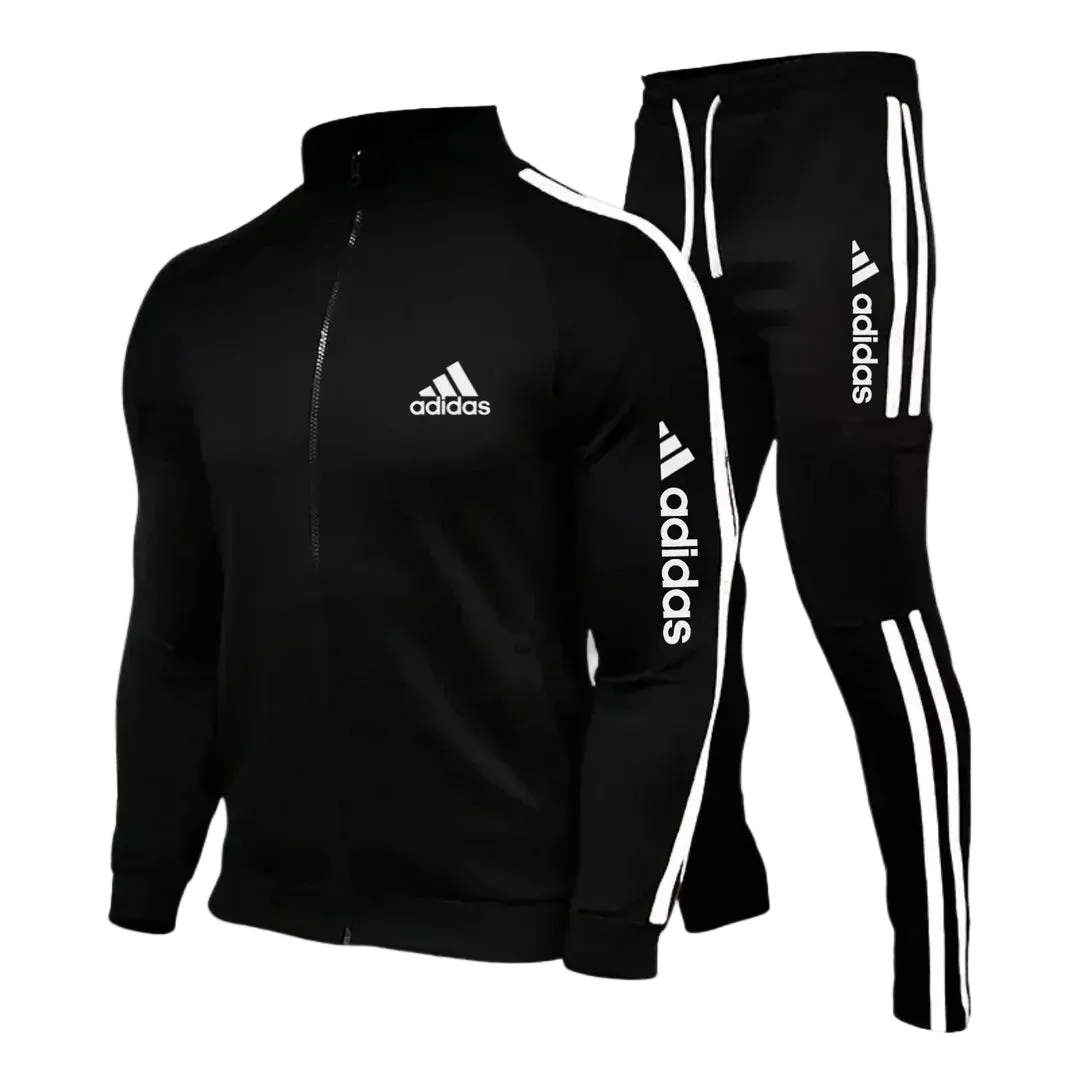 Striped Zip-Up Cargo Tracksuit Set