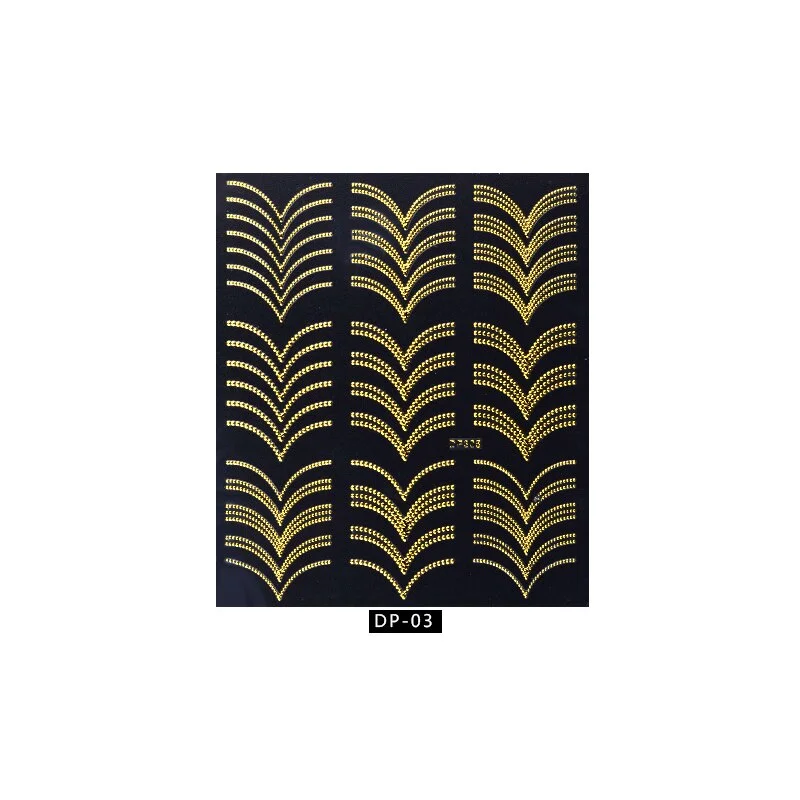 New Products In 2021 Adhesive 3D Metal Line Decals Nail Stickers for Nail Art Decoration DIY Designer Work Accessories 7.7x9cm