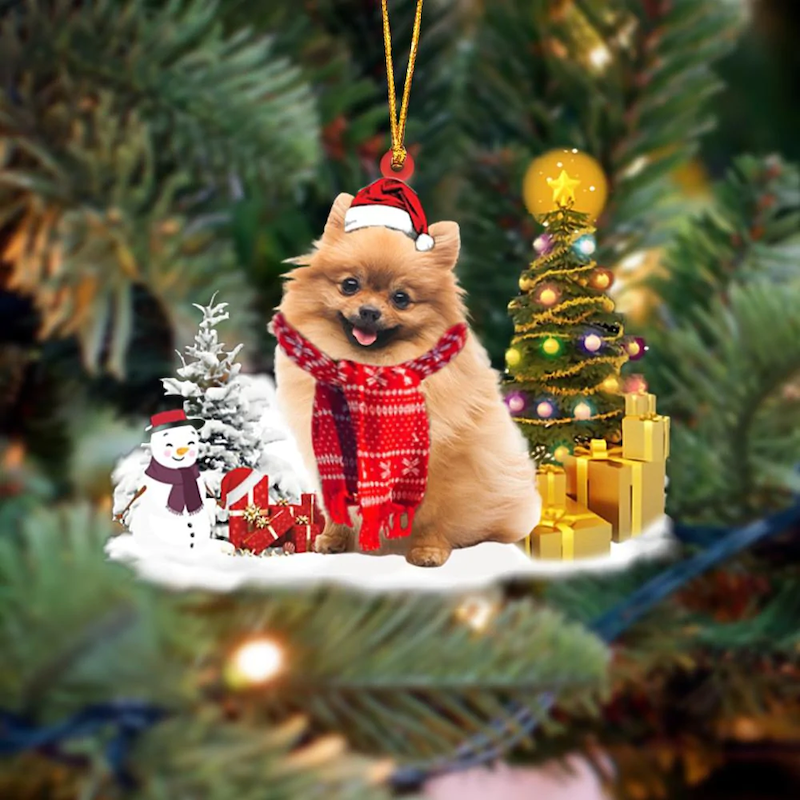 VigorDaily Pomeranian Christmas Ornament SM033