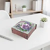 Diamond Painting Wooden Purple Rose 4 Slots Diamond Painting Storage Box for Adult Beginner