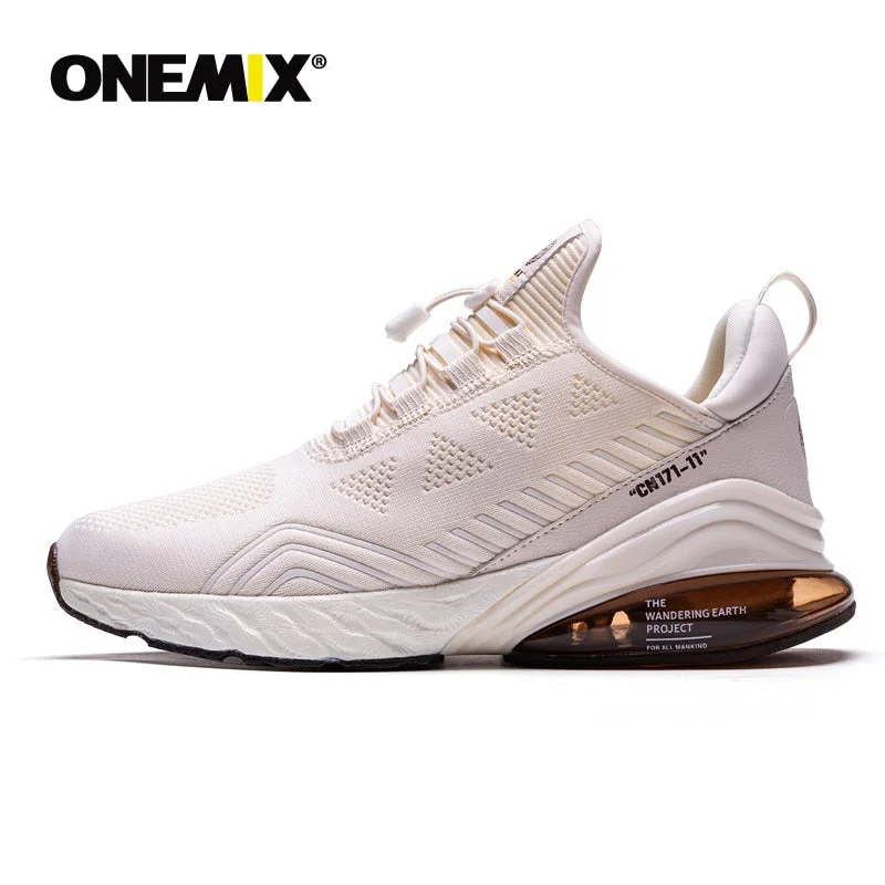 ONEMIX Air 270 Men's Breathable Running Shoes Sport New jogging shoes shock absorption cushion soft midsole leather Max shoes