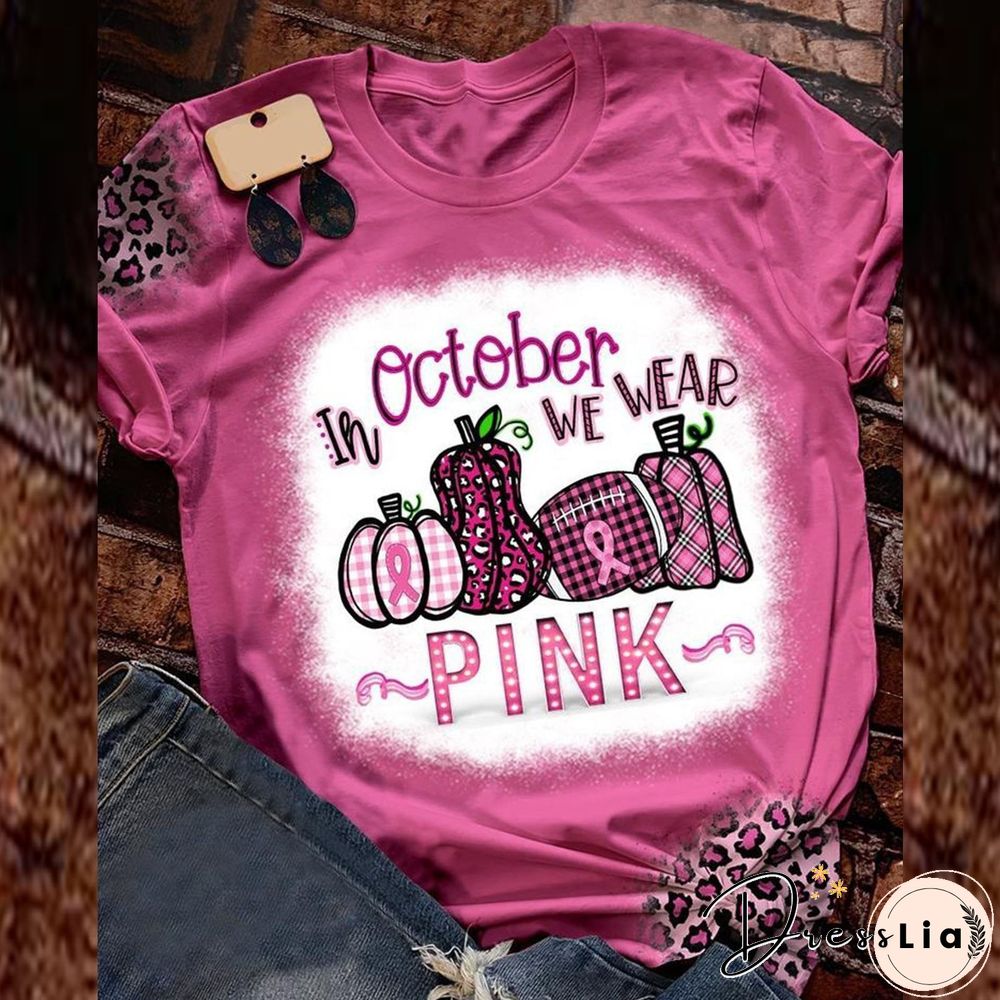 Letter Pumpkin And Bag Graphic Women T-Shirt