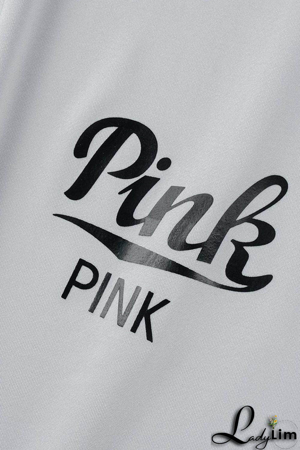 Gray White Fashion Print Patchwork One Shoulder Long Sleeve Two Pieces