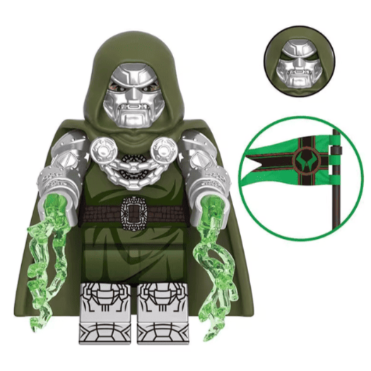 Doctor Doom Custom Marvel Supervillain Minifigure Minifigure Bricks monstertoys