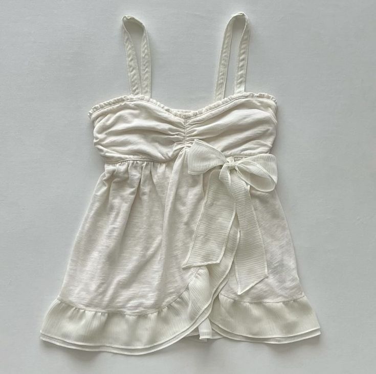 Aonga Solid color bow decoration dress fashion lace edge casual Y2K top emotional girl urban beauty chic slim sweet street women dress aonga