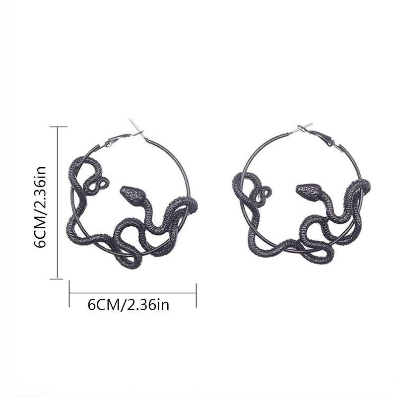 1 Pair Gothic Retro Snake Plating Alloy Gold Plated Silver Plated Hoop Earrings