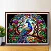 Diamond Painting-DIY Full Round Drill Stained Glass Peacock