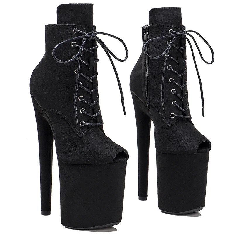 TAAFO 20CM/8inches Pole Dance Shoes High Heels Pole Dance Boot