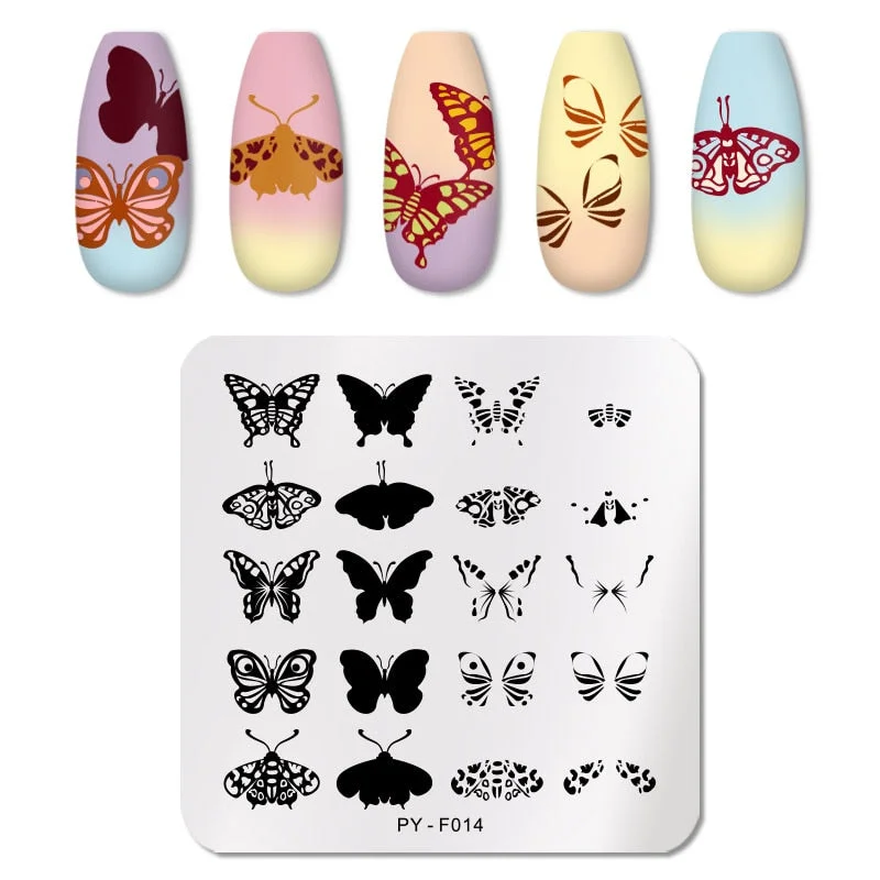 PICT YOU Square Lace Series Nail Stamping Plates Stencil Stainless Steel Tools Nail Art Stamp Design for DIY Image Plate-Nail Inspo