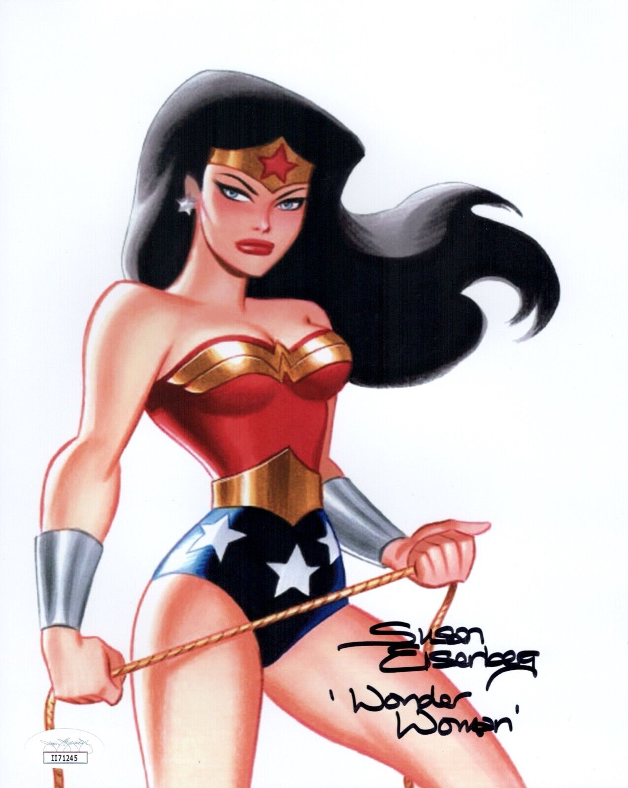 SUSAN EISENBERG Signed WONDER WOMAN Justice League 8x10 Photo Poster painting Autograph JSA COA