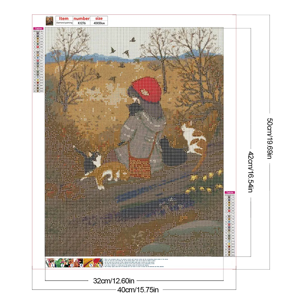 Full Round Diamond Painting 40*50cm - Autumn Atmosphere Girl