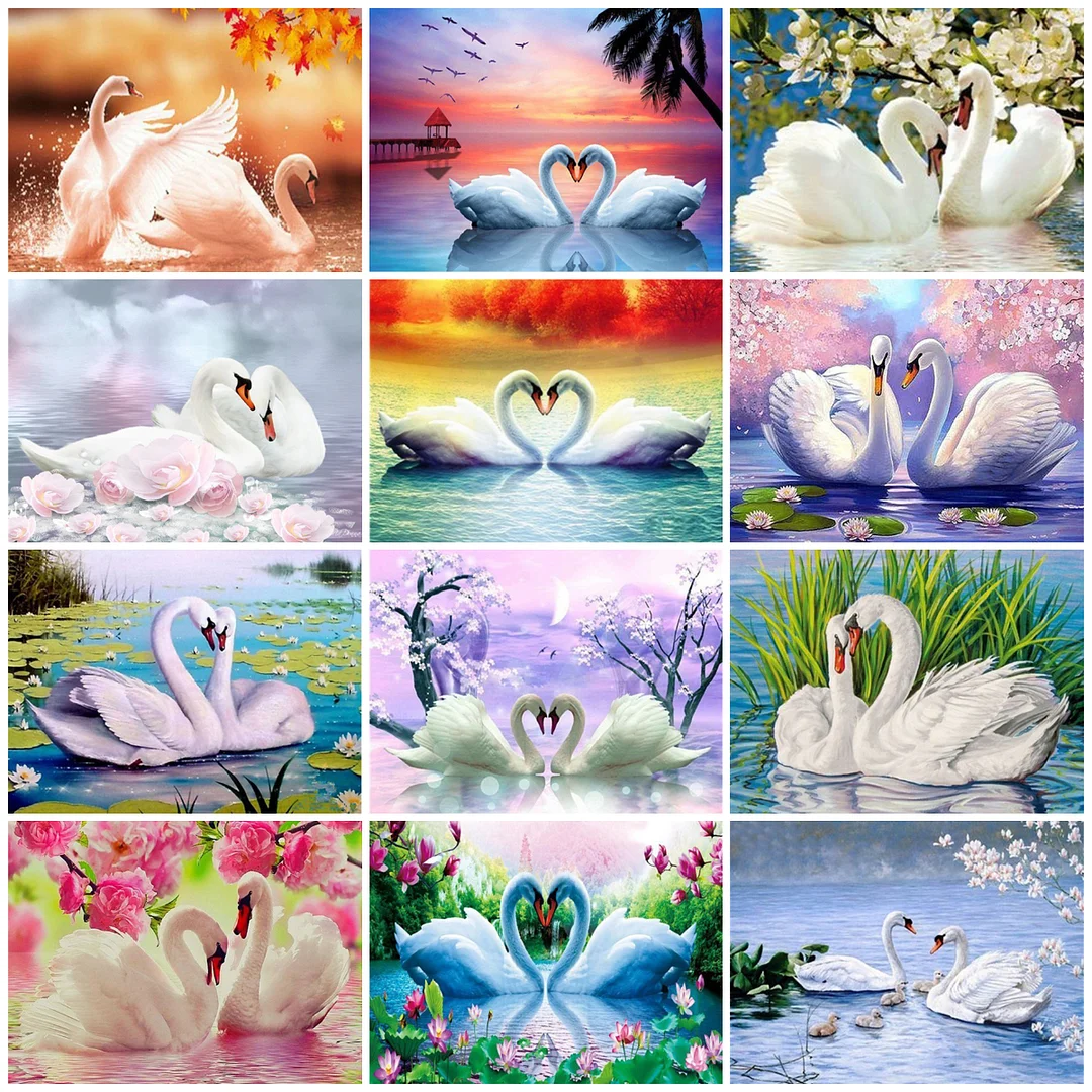 Diamond Painting - Full Round/Square Drill - Swan(30*40 - 50*60cm)