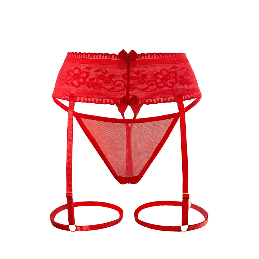 Nigikala Nigikala Seduction Sexy Garter Black Silk Flirtation Leg Ring Adjustable Pantyhose Ultra-Thin Garter Set