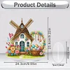 (US Only)2D Flat Print Easter Windmill DIY Table Top Diamond Painting Ornament Kits