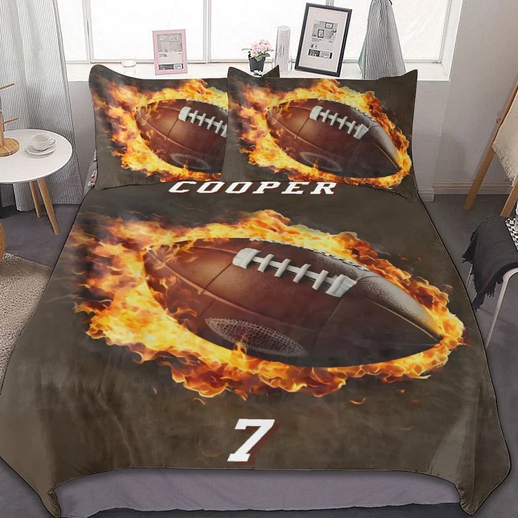 Personalized  Football Bedding Set for Bed Room Sets | BedKid08[personalized name blankets][custom name blankets]
