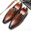 Mens Side Buckle Loafers Shoes