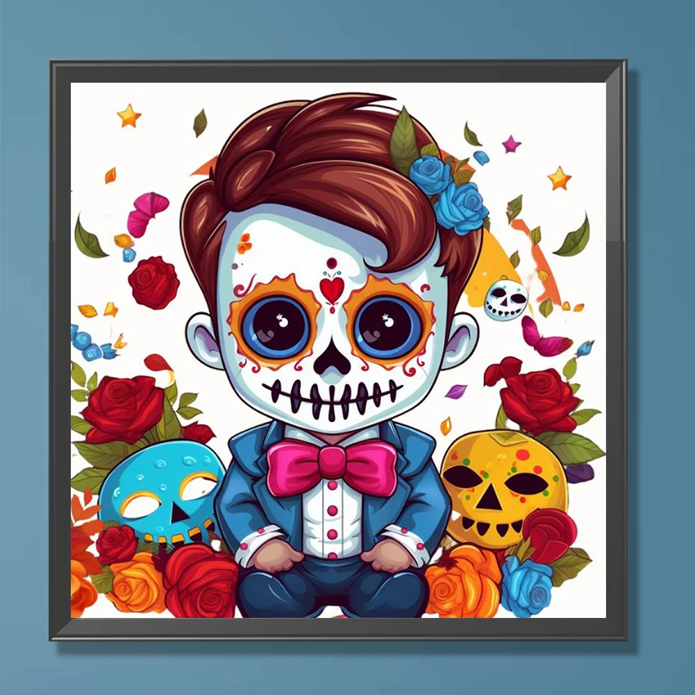 Full Round Diamond Painting 30*30cm - Skeleton Doll