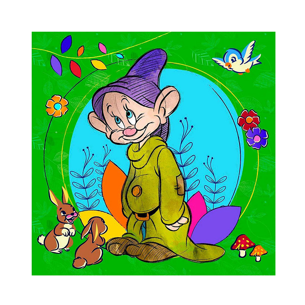 

30*30CM - Round Drill Diamond Painting - Cute Dwarf, 501 Original