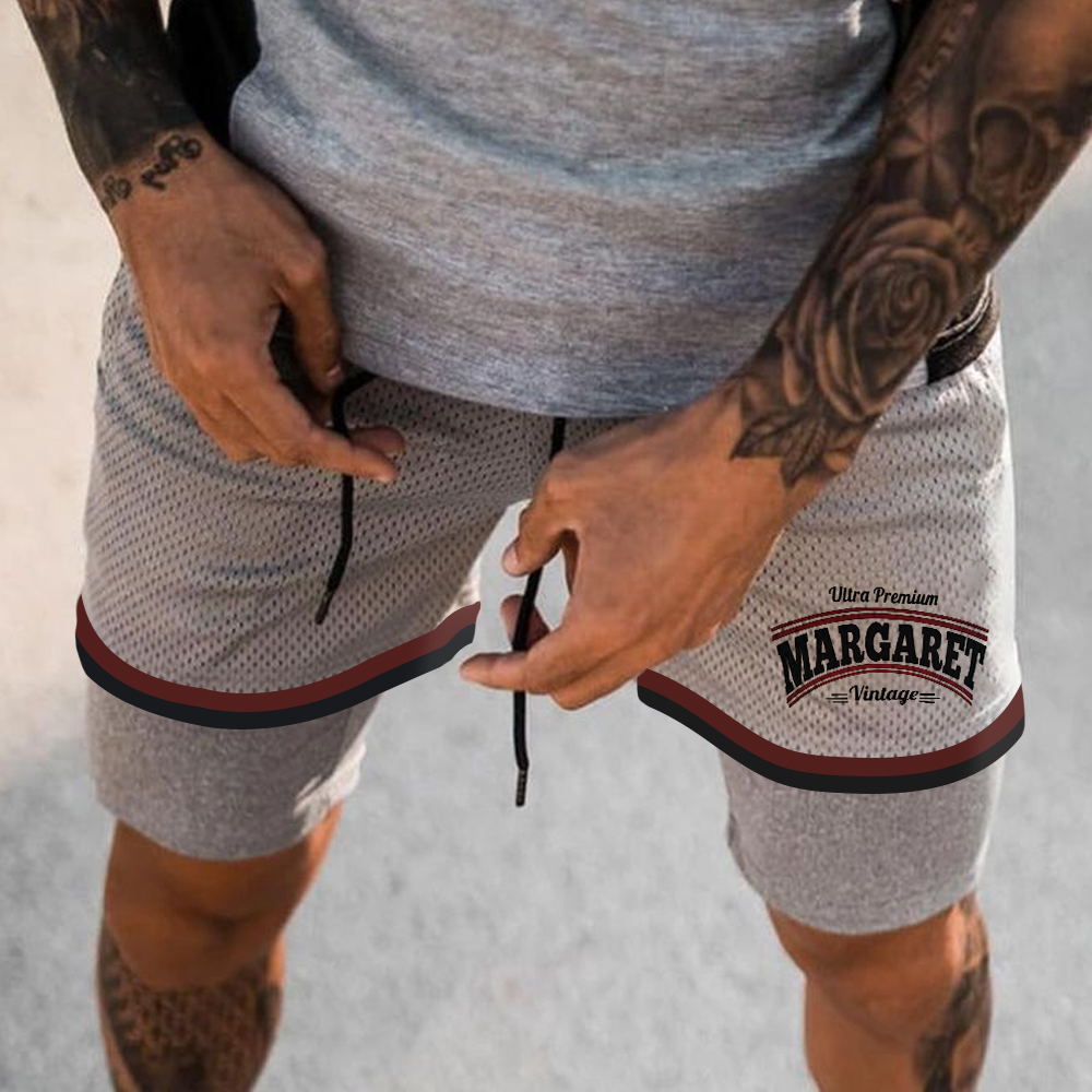 Casual Printed Double Layer Gym Track Shorts