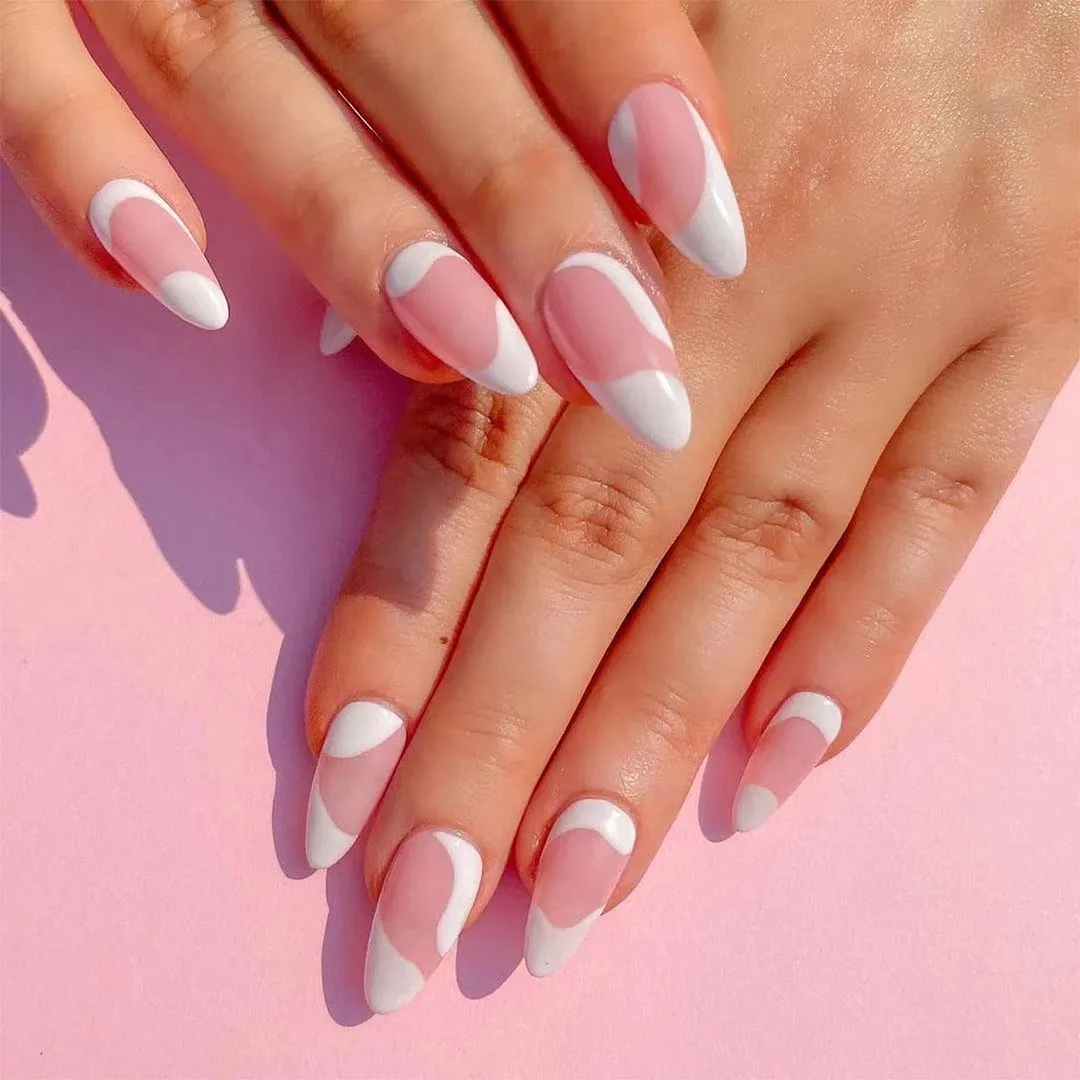 24pcs Pink Butterfly Pattern Fake Nails Full cover Fake Nails Glue DIY Manicure Nail Art Tools-Nail Inspo