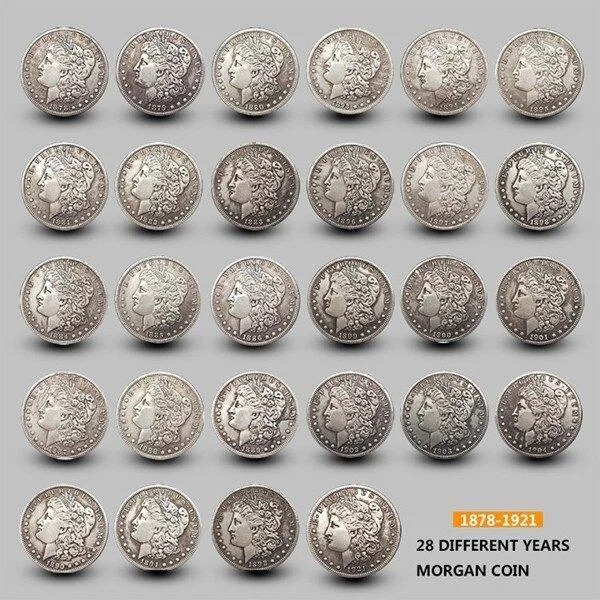 【Complete Set】1878-1921 Morgan Silver Dollar 28PC