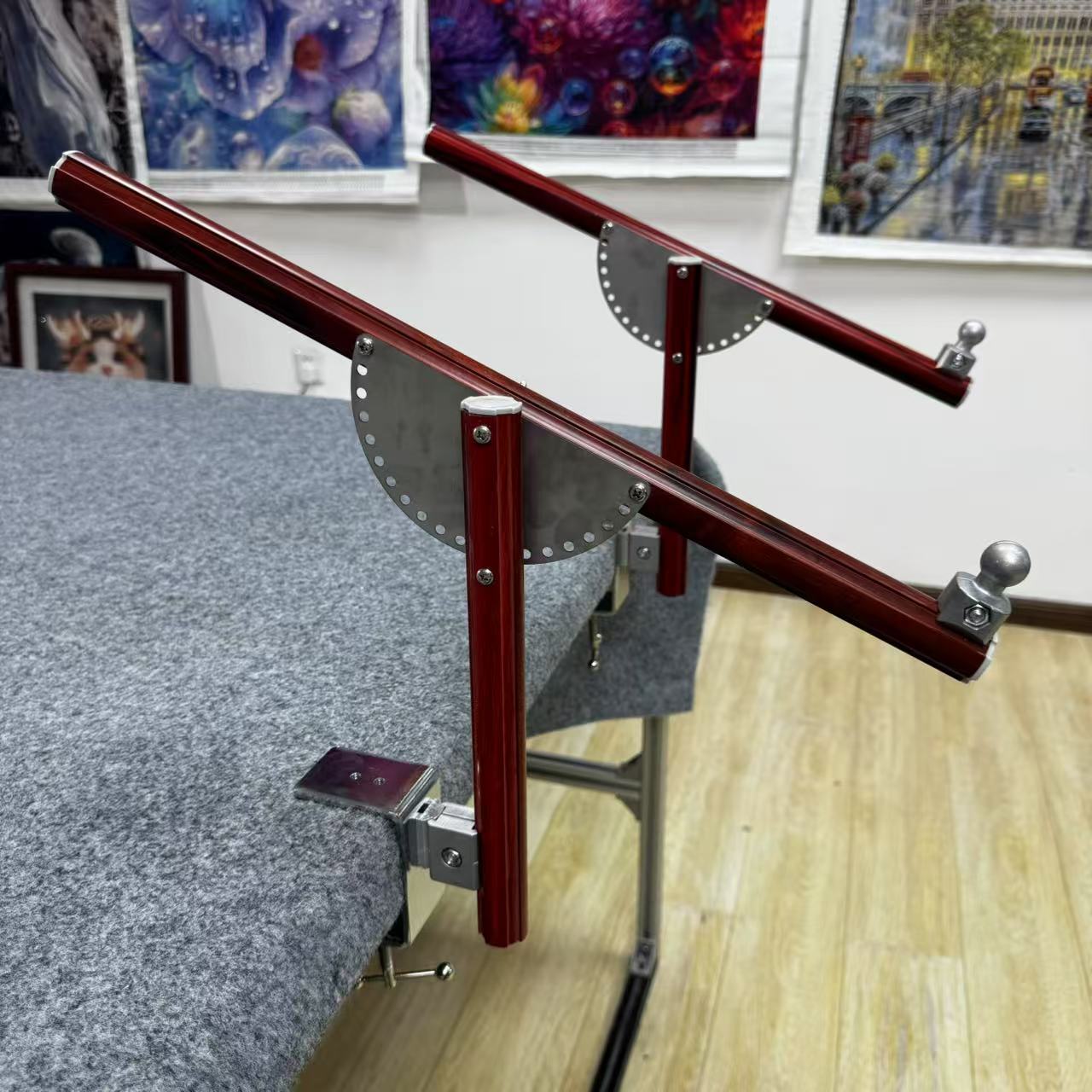 【Third Generation】Aluminum Alloy Table Side Embroidery Hoop Stand - Adjustable Tilt Angle & Width, Heavy-Duty Base for Desk Mounting, Stable Embroidery Frame Holder Fits Most Desks Painting Fairy Cross Stitch