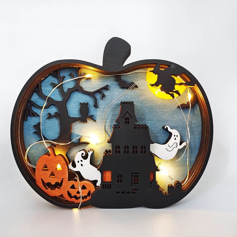 WoodyOrnament Halloween Pumpkins Carving Handcraft Gift