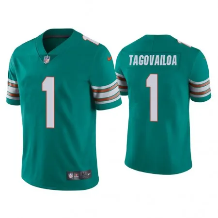 Men's Miami Dolphins #1 Tua Tagovailoa Aqua Vapor Limited Stitched NFL Jersey 4J2S