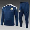 2025 Uruguay Half-Pull Training Suit Royal Blue Football Shirt 1:1 Thai Quality Set