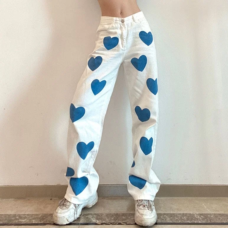 Blue Heart Wide Pants
