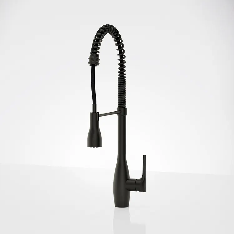EVERSTEIN Commercial Spring Pull-Down Kitchen Faucet Matte Black 