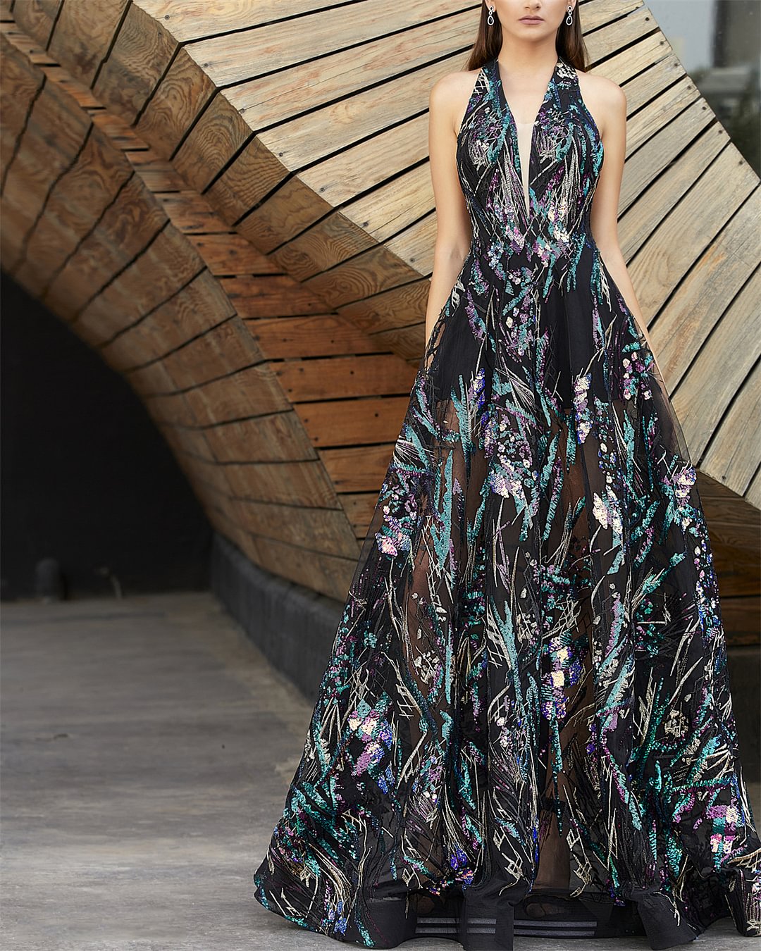 Women's Solid Color Sequins Dress