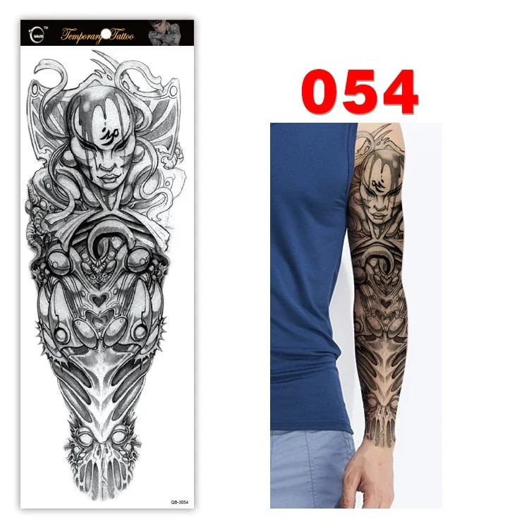 Full Arm Series Temporary Tattoo Full Arm Tattoo Sticker Lasting Waterproof Sweat Flower Arm Full Arm Tattoo Big Picture Sticker