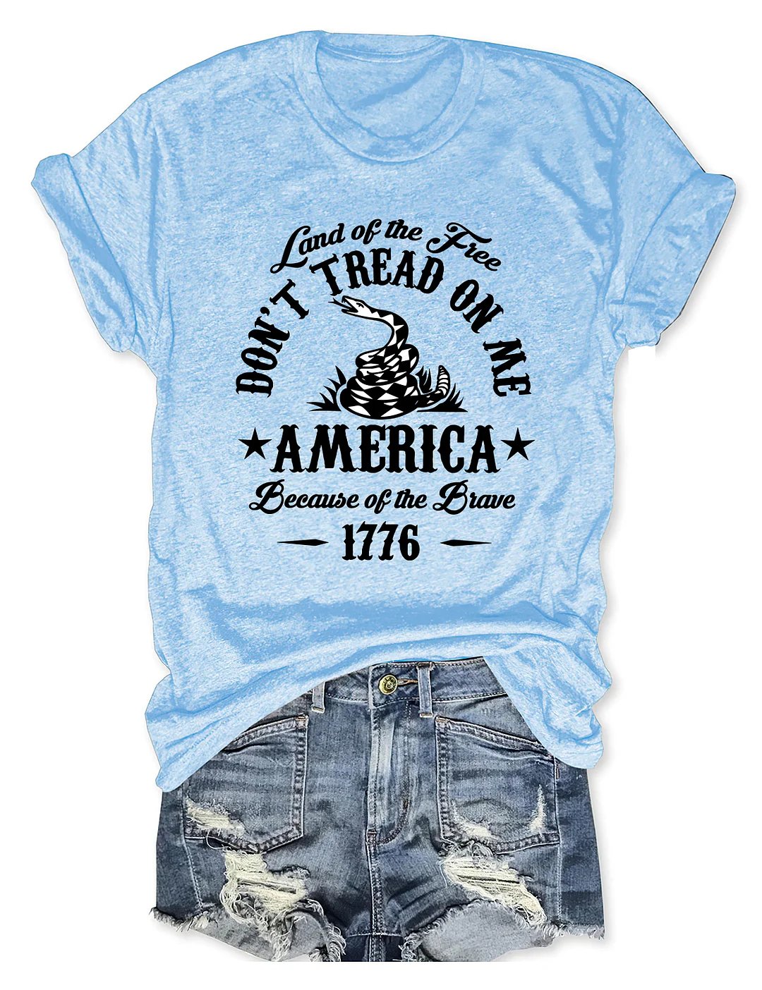 Land Of The Free Don't Tread On Me America Because Of the Brave 1776 T-shirt