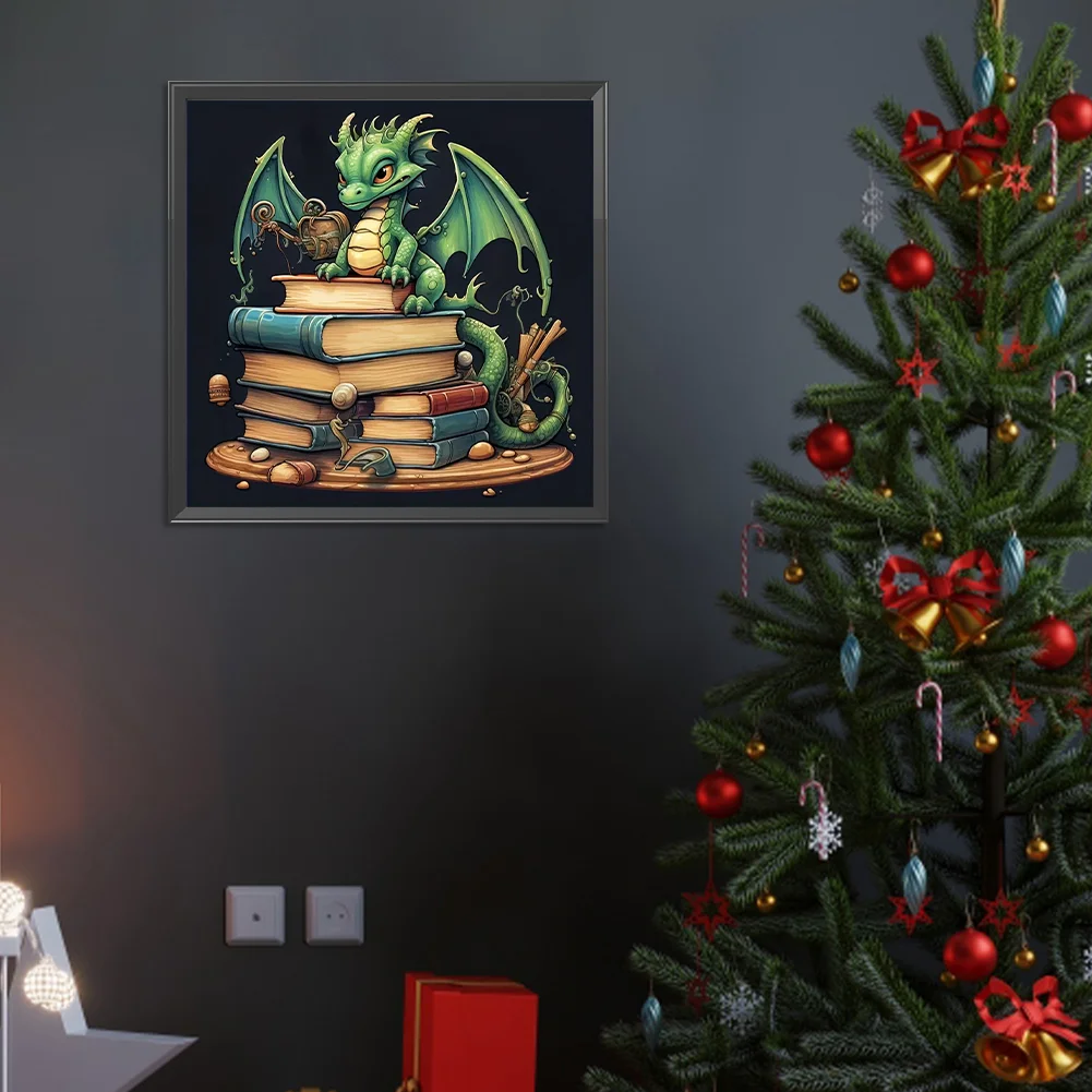 Diamond Painting - Full Round Drill - Book Dragon(Canvas|40*40cm)