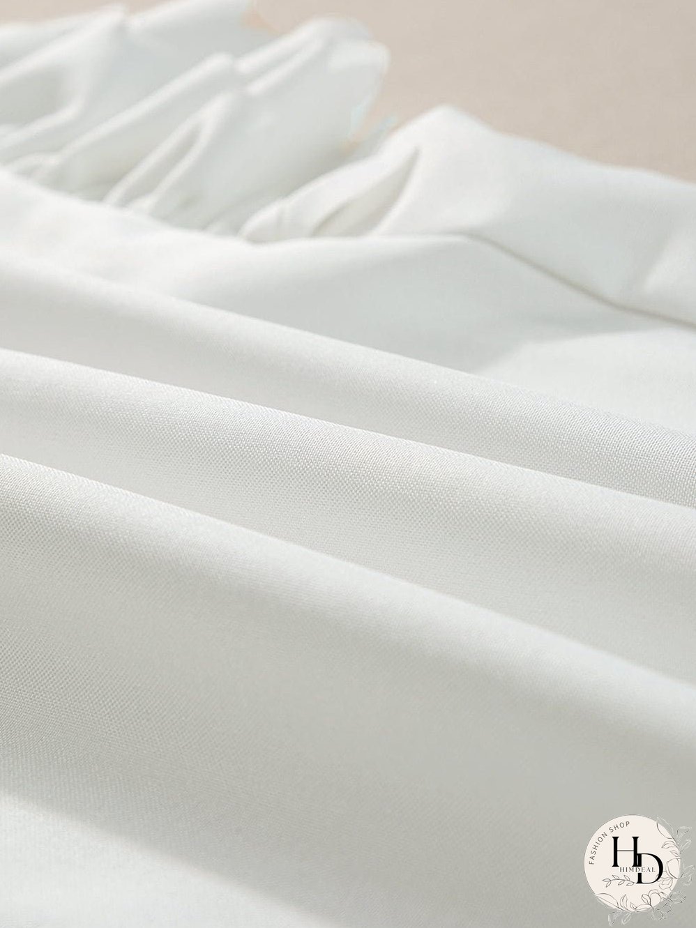 White Mock Neck Blouse with Ruffles