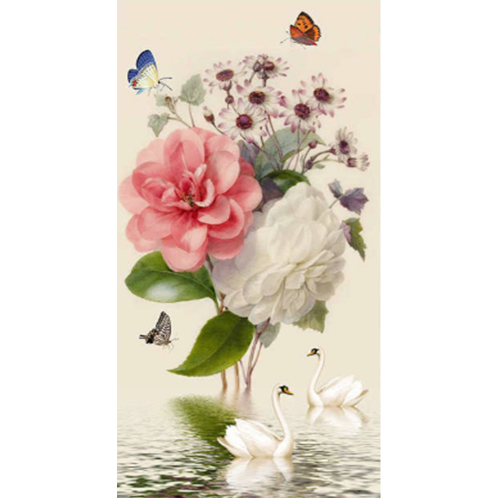 

45*85CM - Round Drill Diamond Painting - Flower, 501 Original