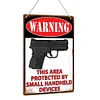 Warning This Area Protected By Samll Handheld Devices - Wooden Signs - 30*40cm