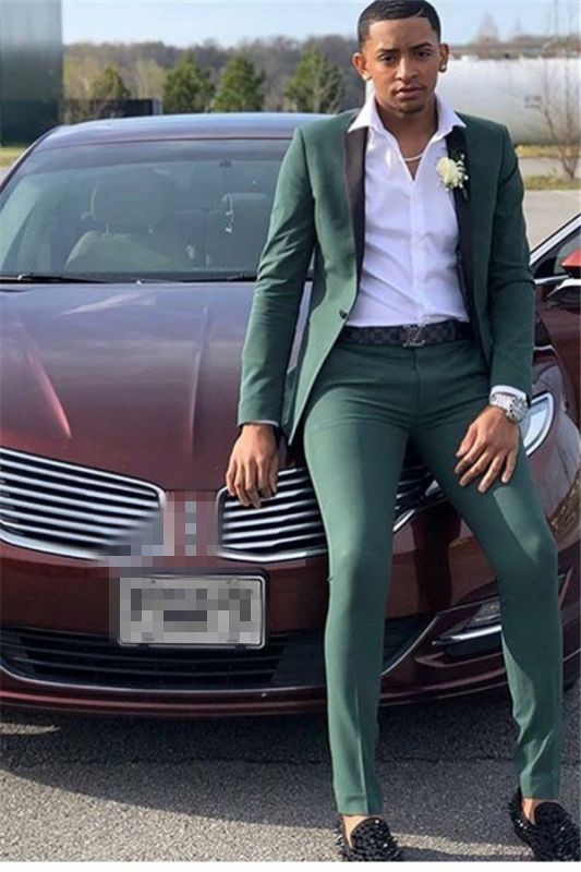Elegant Bespoke Dark Green Party Prom Suit For Man - lulusllly