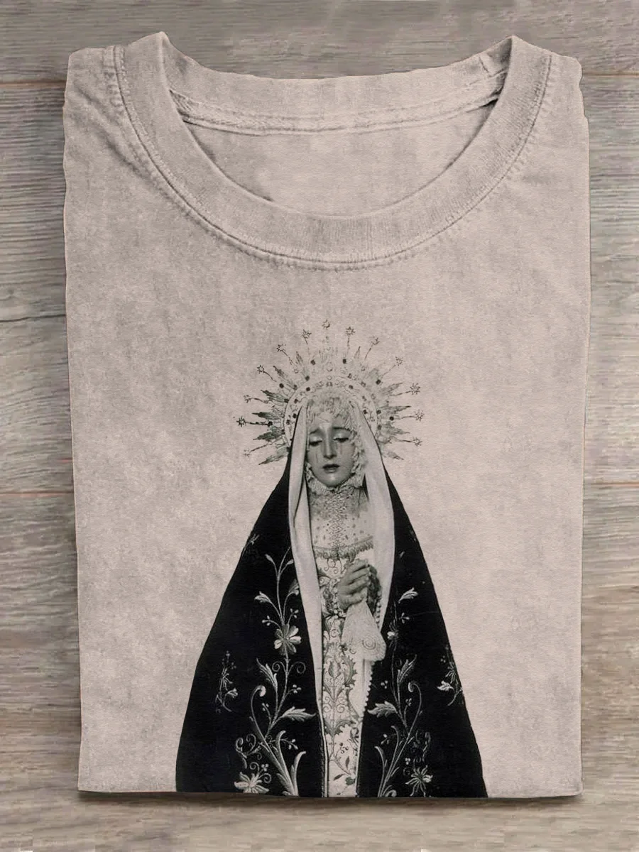 Eagerlys Patterned Black Robed Saint T-shirt Eagerlys