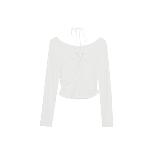 Sexy Halter Neck Women T-shirt Elegant Deep V Long Sleeve Slim Elastic Female Tops High Street Chic Autumn Winter Ladies Tees