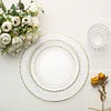 10 Pack | 7.5" Clear Hammered Design Plastic Dessert / Appetizer Plates With Gold Rim