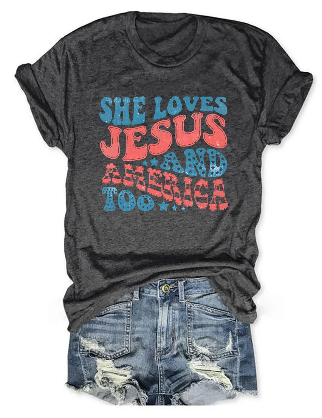 She Loves Jesus And America Too T-shirt