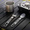 Portable Folding Tableware Hollow Handle Design for Outdoor Travel Camping