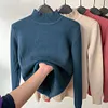 Gioiacombo&trade; Maglione da donna in pile caldo mezzo dolcevita autunno e inverno addensato