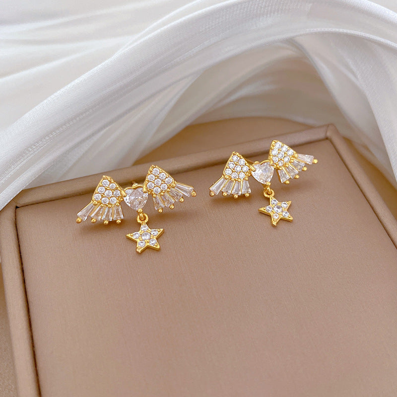 Korean Cosmos Geometric Titanium Steel Electroplating Earrings