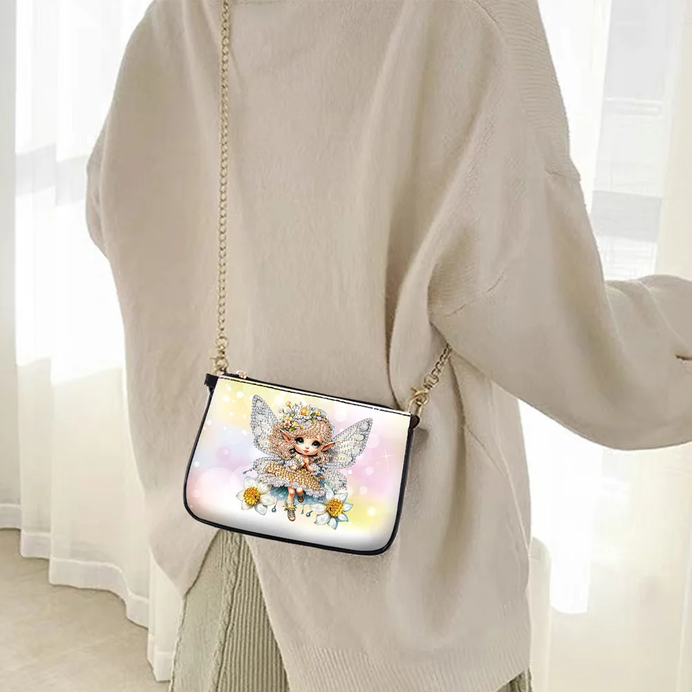 Butterfly Fairy Diamond Painting Coin Chain Purse 5D Diamond Handmade Chain Bag