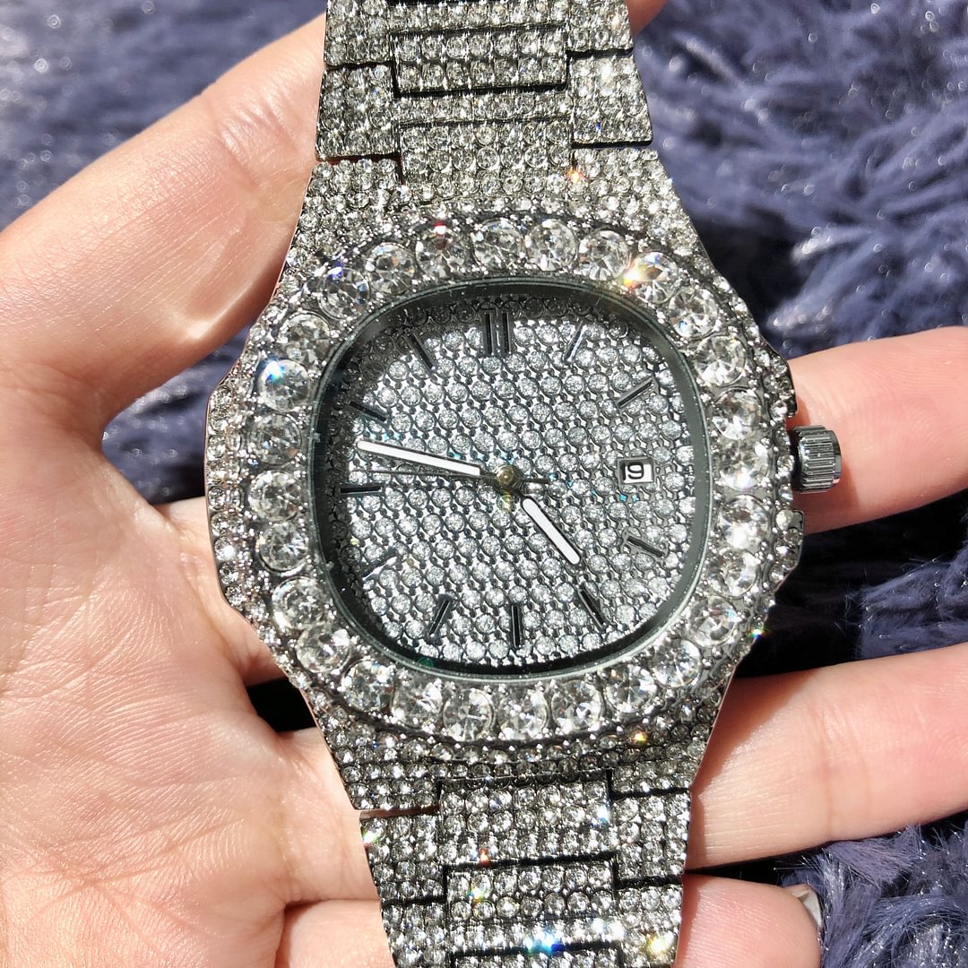 Big Face 44mm Bling Blizzard Watch-VESSFUL